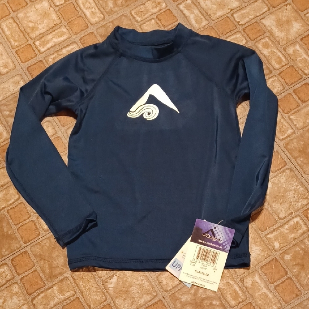 Kanu Surf Dark Blue Kids Rashguard Size 6 UPF 50+